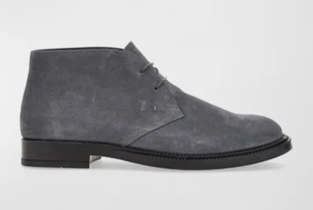 Tods Suede Lace-Up Chukka Boots in Grey – AccessXPrive display picture 2