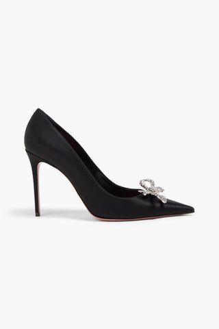 AMINA MUADDI ROSIE CRYSTAL-EMBELLISHED SATIN PUMPS
