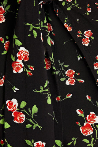 RABANNE WRAP-EFFECT FLORAL-PRINT STRETCH-JERSEY SKIRT - Size 36