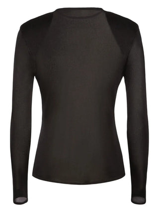Tom Ford Sheer Fine-Knit Crew-Neck Blouse Black