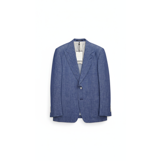Tom Ford Blue Linen-Silk Blend Two-Button Blazer