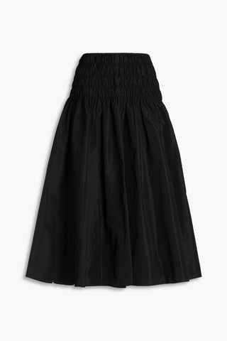 MAJE SHIRRED TAFFETA MIDI SKIRT - Size 38