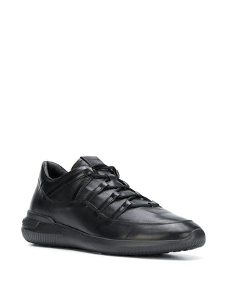 Tods Smooth Leather Lace-Up Sneakers Black