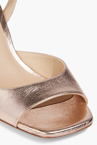 STUART WEITZMAN TIA 75 METALLIC TEXTURED-LEATHER SANDALS - Size 7