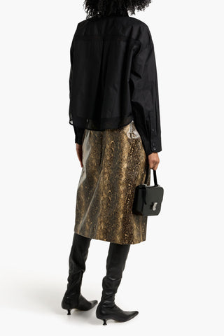 RAG & BONE BEATRICE CROPPED ORGANZA-TRIMMED COTTON-POPLIN SHIRT - Size M