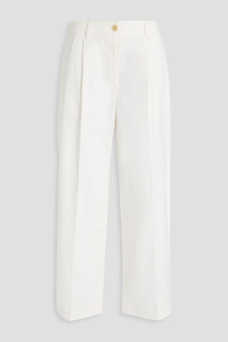 TOTEME COTTON-TWILL STRAIGHT-LEG PANTS - Size 36