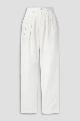 ALEX MILL PLEATED LINEN, TENCEL AND COTTON-BLEND TAPERED PANTS - Size 2
