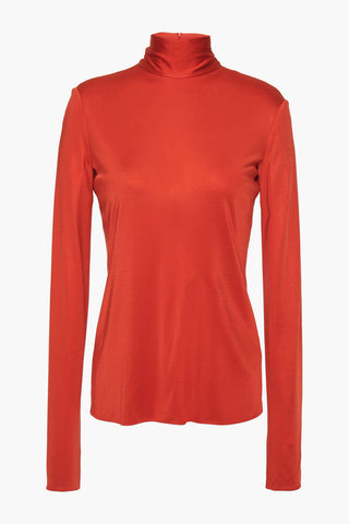 THE ROW GALI SATIN-JERSEY TURTLENECK TOP - Size 2