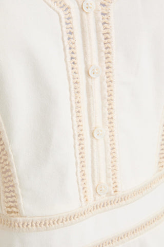 MAJE CROCHET AND COTTON-TWILL MINI DRESS - Size 36
