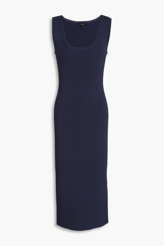 THEORY RIBBED-KNIT MIDI DRESS - Size XS