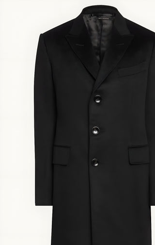 Tom Ford Satin Notched-Lapel Cashmere Overcoat
