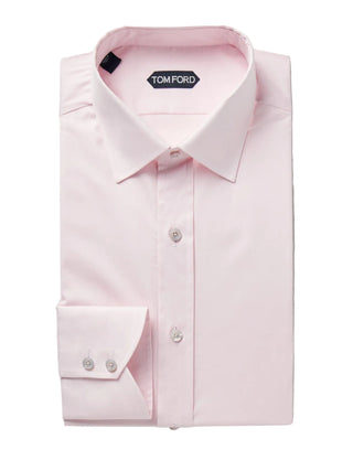 Tom Ford Cotton Pink Point-Collar Dress Shirt