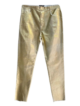 Tom Ford Metallic Gold Slim-Fit Five-Pocket Jeans