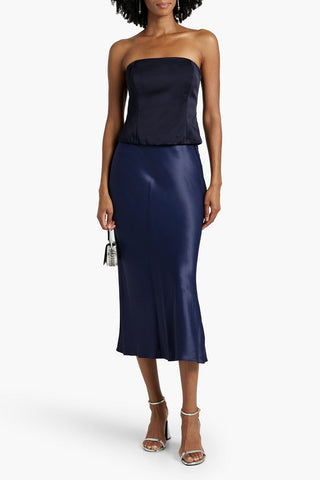 BRUNELLO CUCINELLI STRAPLESS SATIN-CREPE TOP - Size S