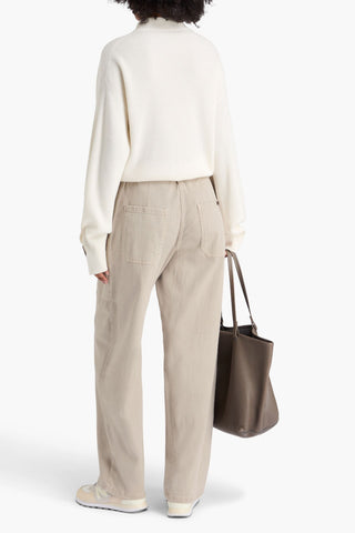 BRUNELLO CUCINELLI BEAD-EMBELLISHED HIGH-RISE WIDE-LEG JEANS - Size 46