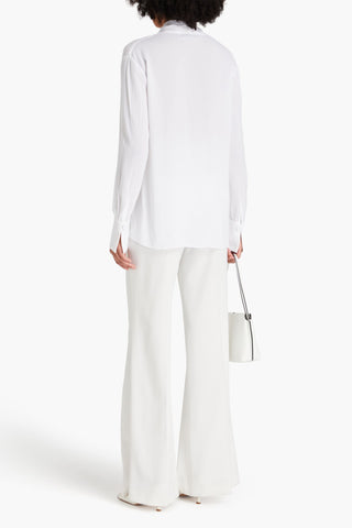 ANOTHER TOMORROW DRAPED STRETCH-CREPE BLOUSE - Size 46