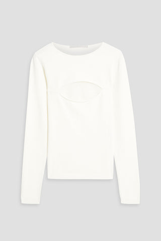 STELLA MCCARTNEY CUTOUT STRETCH-KNIT TOP - Size 40
