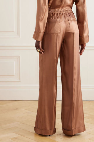 TOM FORD SILK-TWILL WIDE-LEG PANTS - Size 44