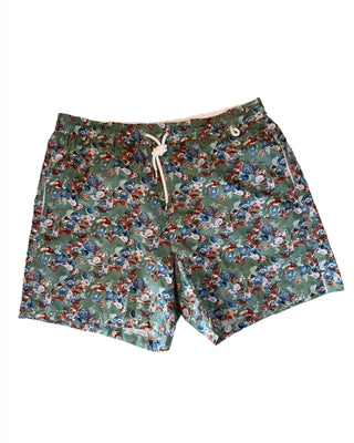 ISAIA Isaia Technical Fabric Floral Print Drawstring Swim Trunks
