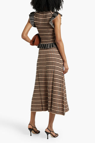 ULLA JOHNSON AMAL JACQUARD-KNIT MIDI SKIRT - Size M