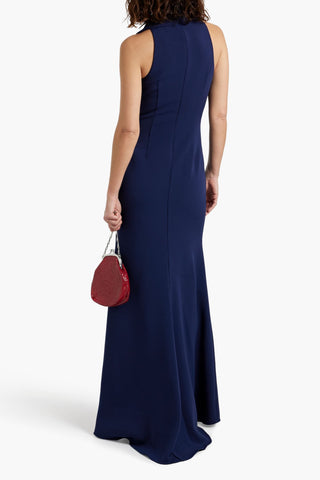 BADGLEY MISCHKA DRAPED CREPE GOWN - Size 8