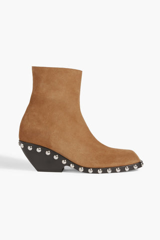 KHAITE HOOPER STUDDED SUEDE ANKLE BOOTS - Size 36