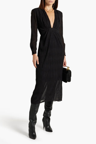 IRO ALOFI PLISS-MESH MIDI DRESS - Size 34