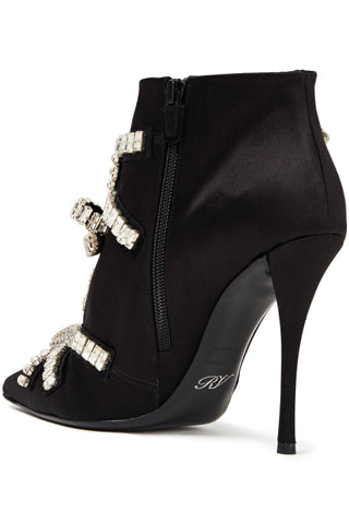 ROGER VIVIER SIN EVENING 100 CRYSTAL-EMBELLISHED SATIN ANKLE BOOTS - Size 38
