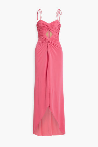 CINQ À SEPT HARLIN CUTOUT TWISTED STRETCH-JERSEY MAXI DRESS - Size 0