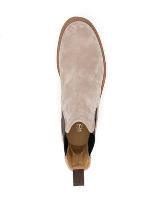 Brunello Cucinelli Suede Chelsea Boots with Lug Sole
