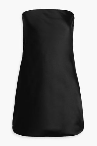 NORMA KAMALI STRAPLESS SATIN MINI DRESS - Size 38