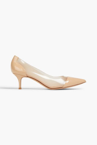 GIANVITO ROSSI PLEXI 55 PATENT-LEATHER AND PVC PUMPS - Size 36