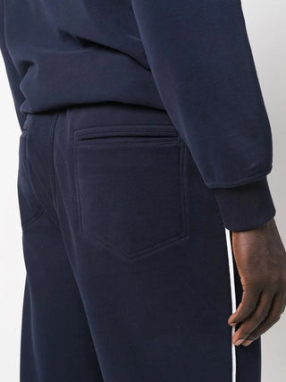Brunello Cucinelli Knit Drawstring Slim-Cut Track Pants with Side Stripe