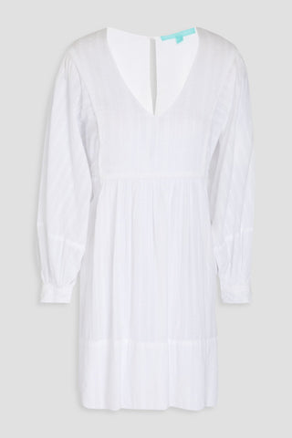 MELISSA ODABASH CAMILLA EMBROIDERED COTTON-MOUSSELINE MINI DRESS - Size M