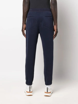 Brunello Cucinelli Knit Drawstring Slim-Cut Track Pants with Side Stripe