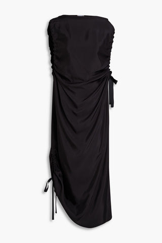 BY MALENE BIRGER CHITA RUCHED TWILL MIDI DRESS - Size 36