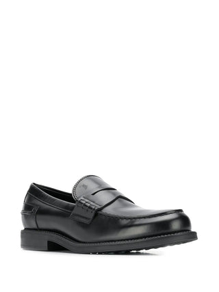 Tods Leather Penny Loafers with Chunky Sole Black