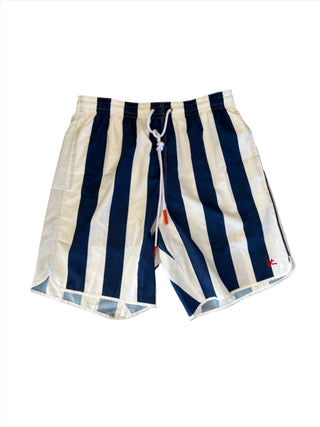 ISAIA Isaia Striped Technical Fabric Drawstring Swim Trunks