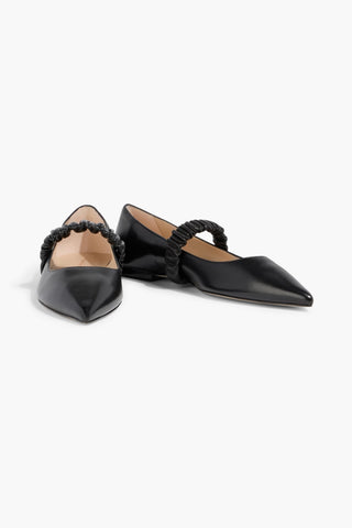 STUART WEITZMAN MAXINE LEATHER POINT-TOE FLATS - Size 7
