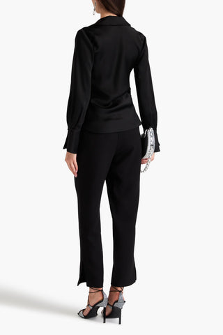 SIMKHAI SYMONE DRAPED SATIN-CREPE BLOUSE - Size 2