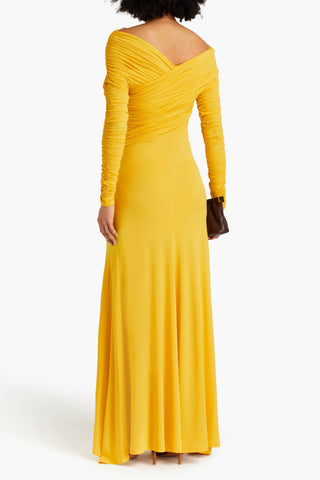 TOVE AURELIE WRAP-EFFECT RUCHED STRETCH-JERSEY MAXI DRESS - Size 34