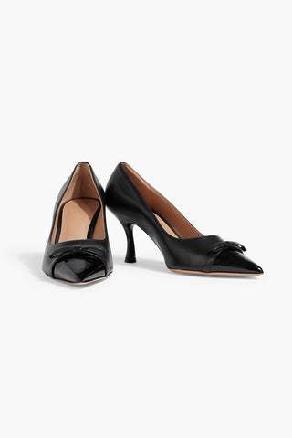 MALONE SOULIERS BEATRIX 70 BOW-DETAILED LEATHER PUMPS - Size 37.5