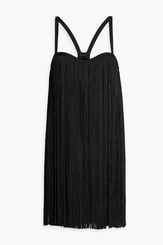 HERVÉ LÉGER FRINGED BANDAGE MINI DRESS - Size S