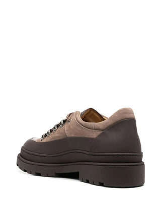 Brunello Cucinelli Two-Tone Suede Lace-Up Shoes with Lug Sole
