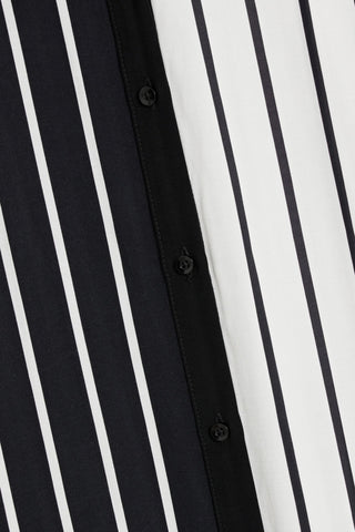 ALICE + OLIVIA CHASSIDY STRIPED CUPRO AND ECOVERO-BLEND MAXI SHIRT DRESS - Size S