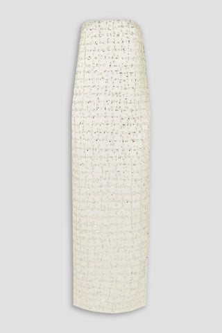 16ARLINGTON BLAISE STRAPLESS CRYSTAL-EMBELLISHED DUCHESSE-SATIN MAXI DRESS - Size 12