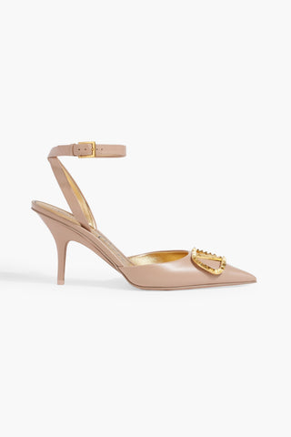 VALENTINO GARAVANI VLOGO LEATHER PUMPS - Size 40.5