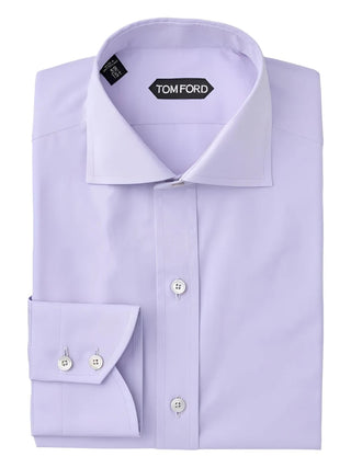 Tom Ford Lyocell & Silk Blend Point-Collar Dress Shirt Lilac