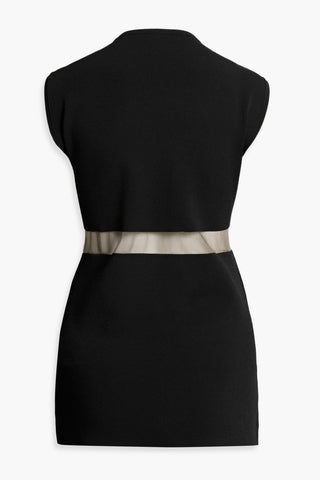 TOTEME MESH-PANELED STRETCH-KNIT TOP - Size L