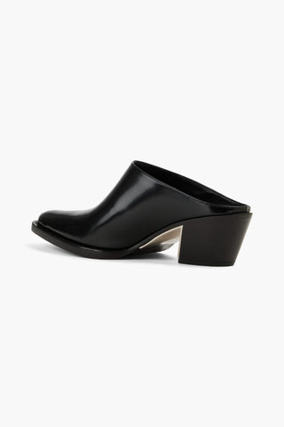 3.1 PHILLIP LIM DOWNTOWN GLOSSED-LEATHER MULES - Size 41